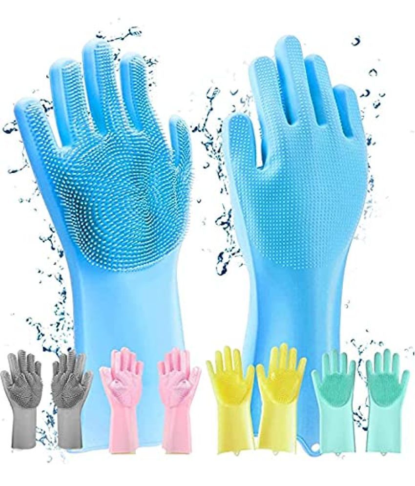     			KTU Multicolor Plastic Medium Cleaning Glove Set ( Pack of 1 )