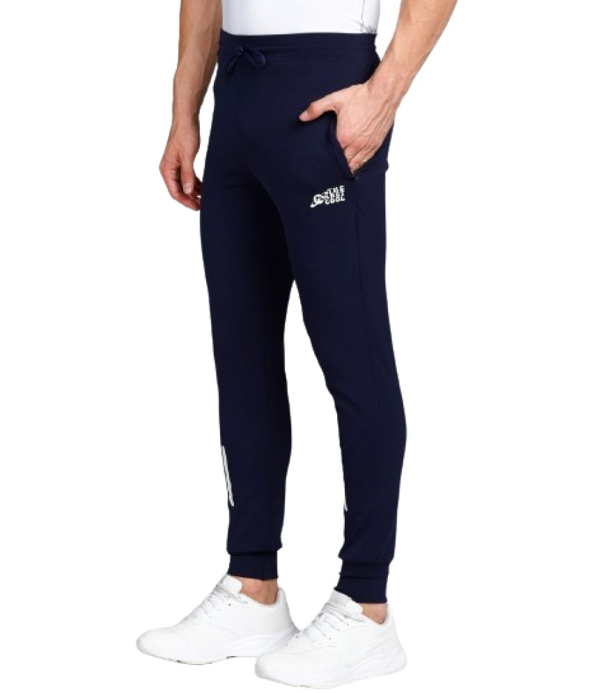     			THE PLANET COOL Navy Lycra Men's Sports Trackpants ( Pack of 1 )