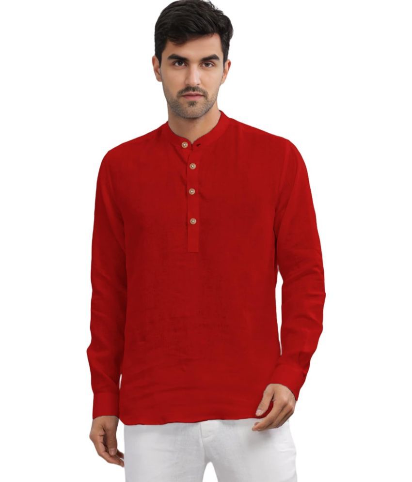     			Vida Loca Red Cotton Men's Shirt Style Kurta ( Pack of 1 )