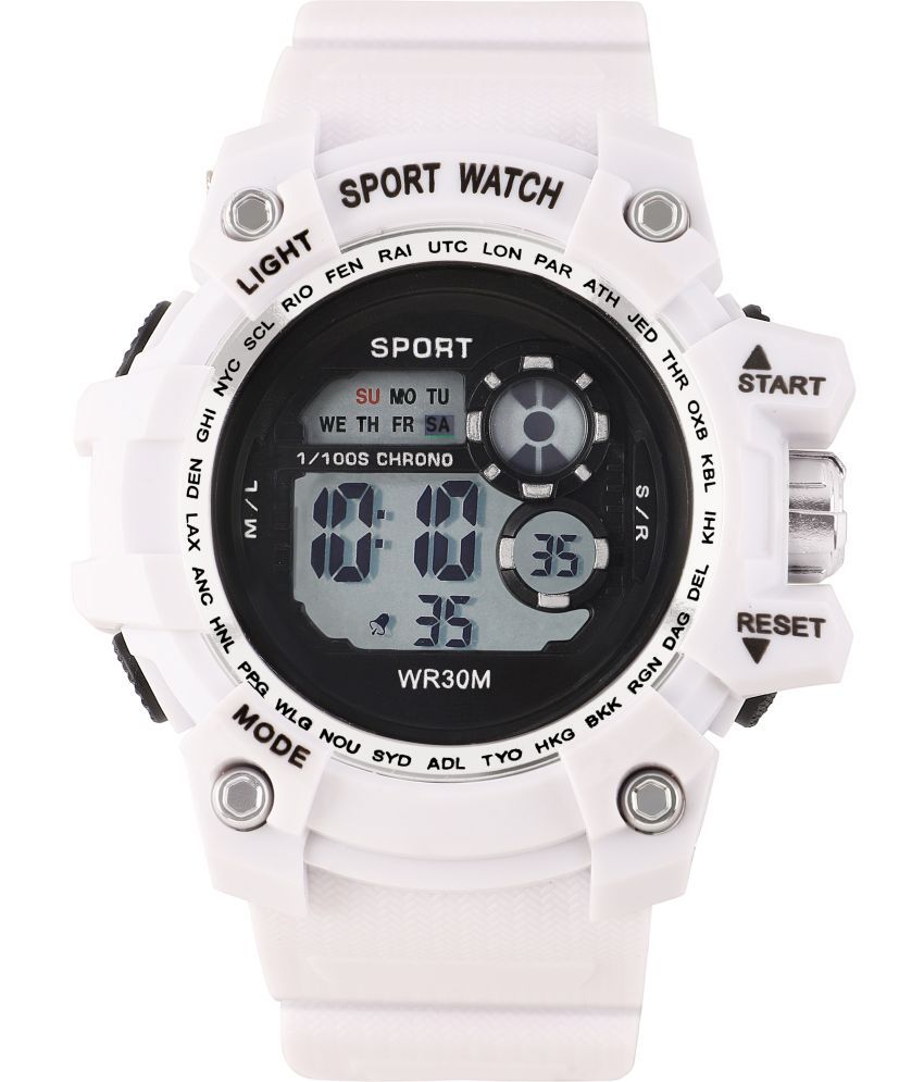     			YUKAX White Silicon Digital Men's Watch