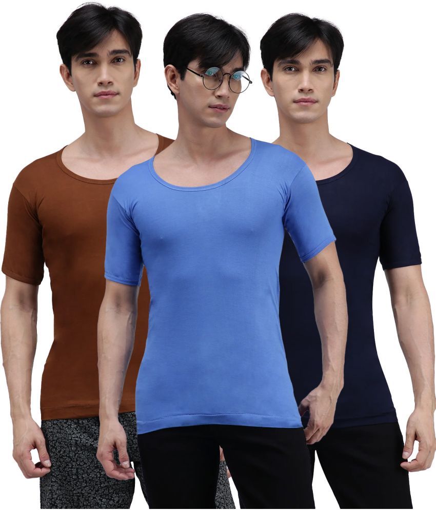     			Amul comfy Pack of 3 Cotton Basic Vest For Men ( Multicolor )