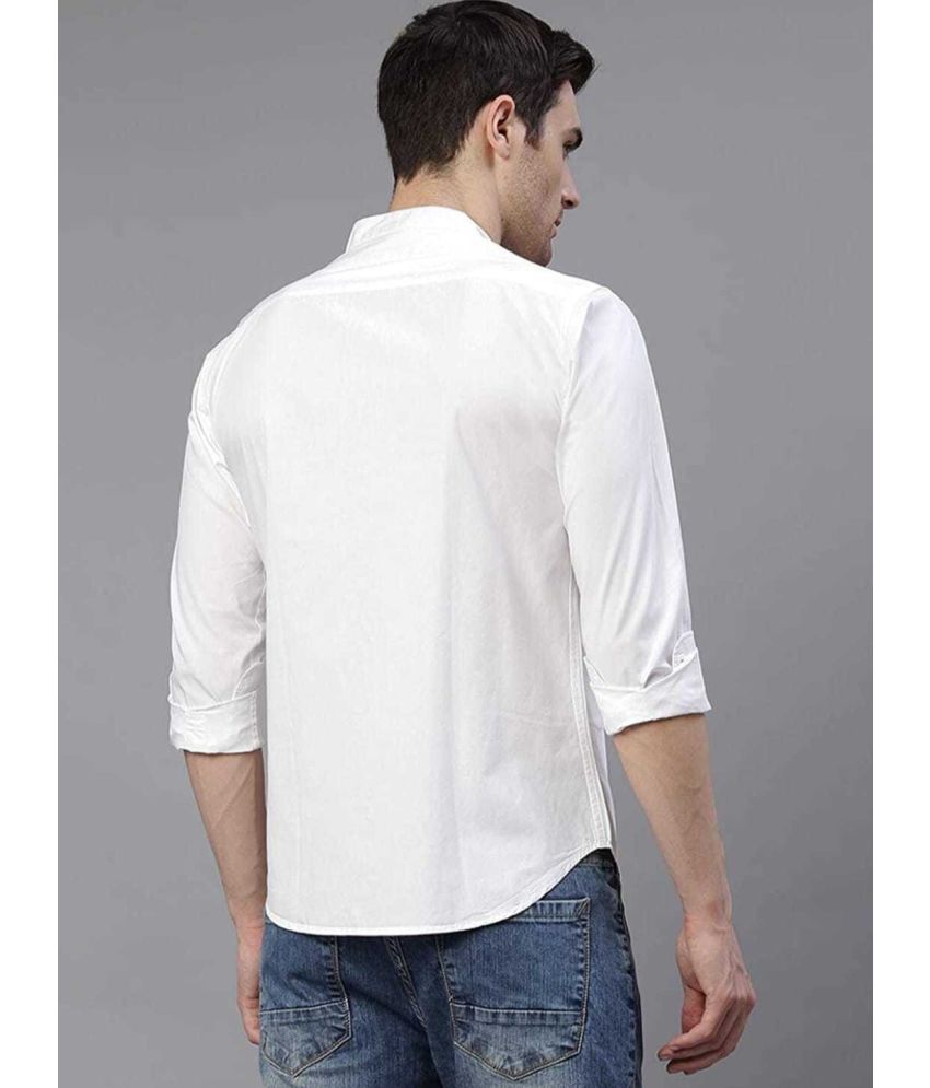     			Fatty Mouse Cotton Blend Regular Fit Solids Full Sleeves Men's Casual Shirt - White ( Pack of 1 )