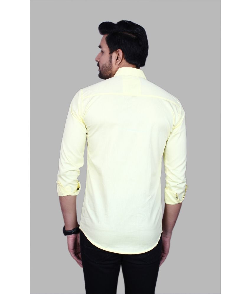     			Fatty Mouse Cotton Blend Regular Fit Solids Full Sleeves Men's Casual Shirt - Cream ( Pack of 1 )