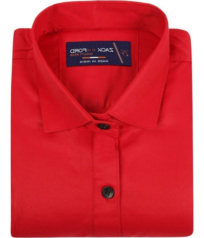     			Fatty Mouse Cotton Blend Regular Fit Solids Full Sleeves Men's Casual Shirt - Red ( Pack of 1 )