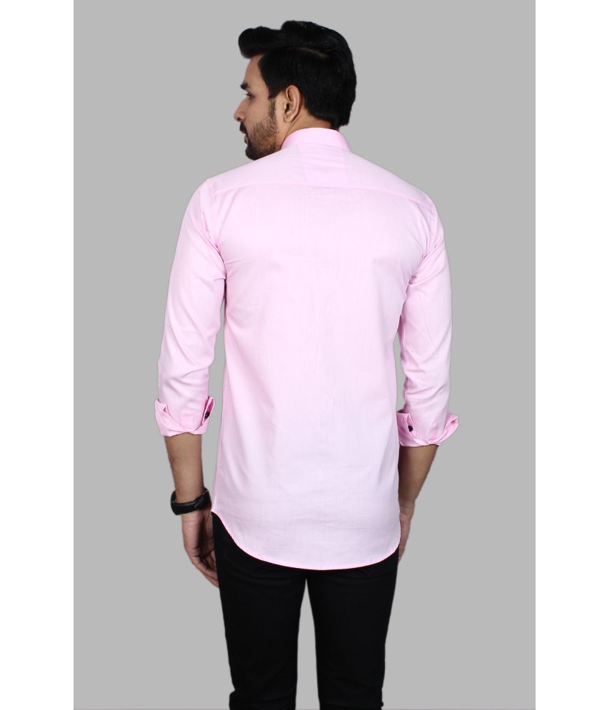     			Fatty Mouse Cotton Blend Regular Fit Solids Full Sleeves Men's Casual Shirt - Pink ( Pack of 1 )