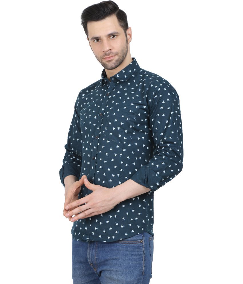     			Fatty Mouse Cotton Blend Regular Fit Printed Full Sleeves Men's Casual Shirt - Blue ( Pack of 1 )