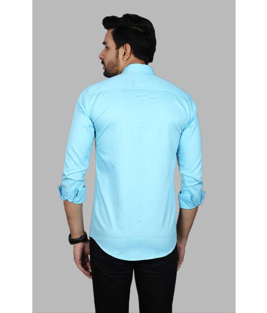     			Fatty Mouse Cotton Blend Regular Fit Solids Full Sleeves Men's Casual Shirt - Light Blue ( Pack of 1 )