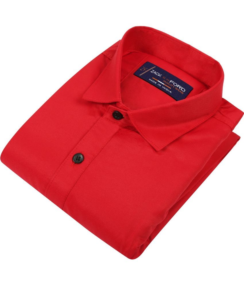     			Fatty Mouse Cotton Blend Regular Fit Solids Full Sleeves Men's Casual Shirt - Red ( Pack of 1 )