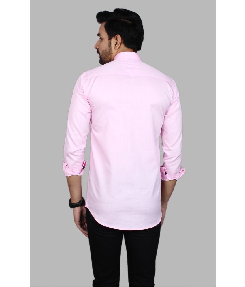     			Fatty Mouse Cotton Blend Regular Fit Solids Full Sleeves Men's Casual Shirt - Pink ( Pack of 1 )