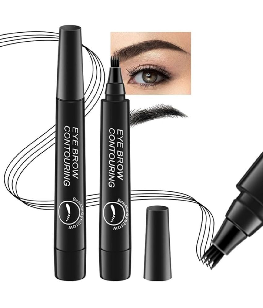     			GABANA Eyebrow Pen with a 4 Micro-Fork  Eyebrow Contour pen Brow Eyebrow Kit Black 25 g