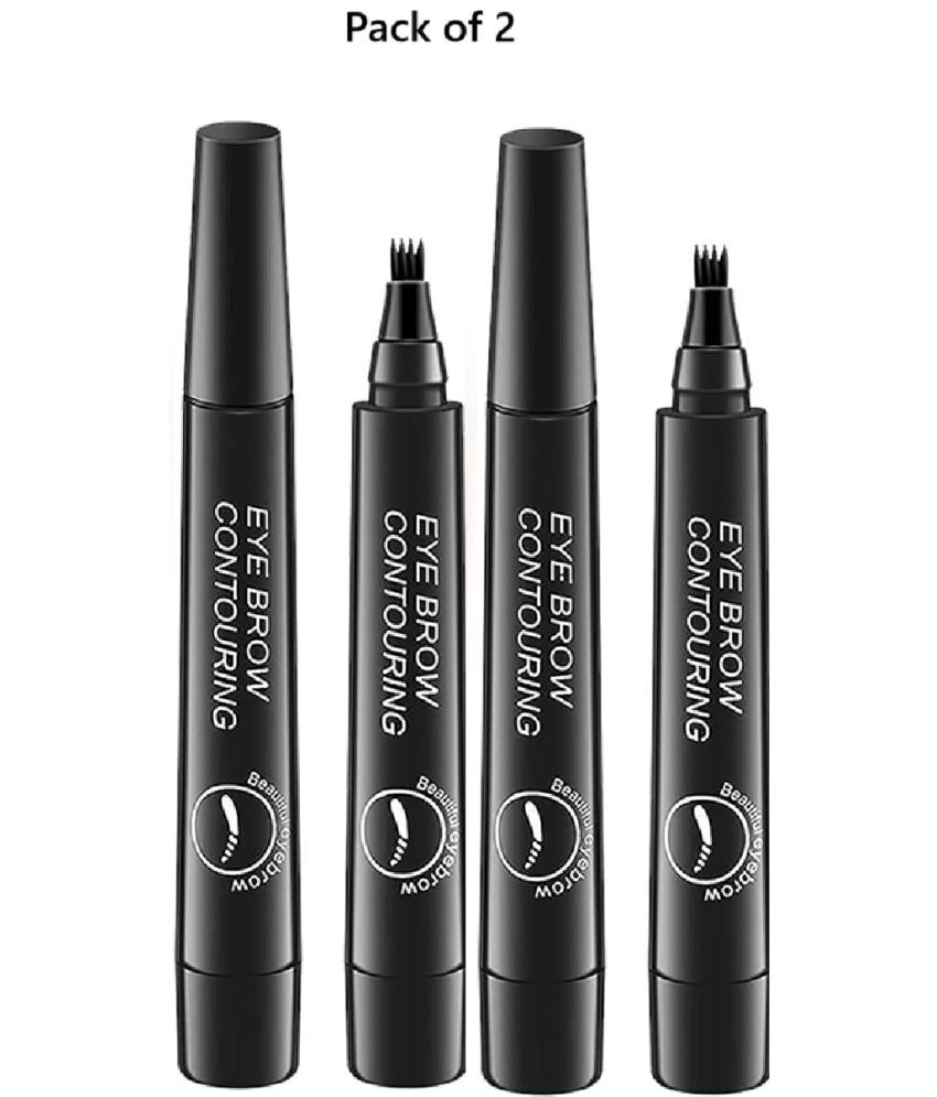     			GABANA Eyebrow Pen with a 4 Micro-Fork  Eyebrow Contour pen Brow Eyebrow Kit Black Pack of 2 25 g