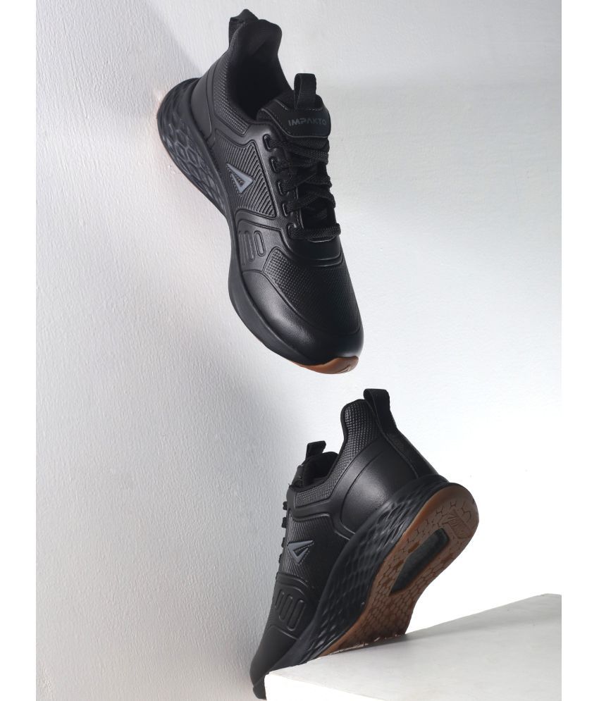     			Impakto Black Indoor Court Shoes