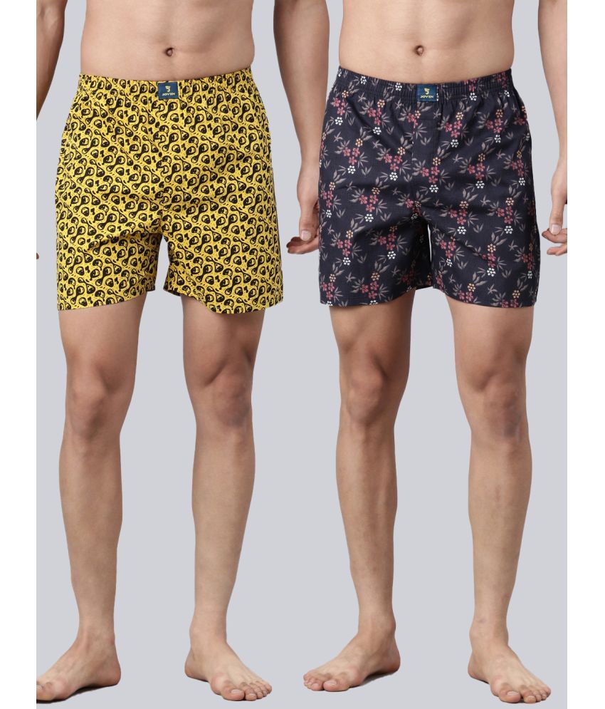     			Joven Pack of 2 Cotton Boxers For Men's ( Navy )