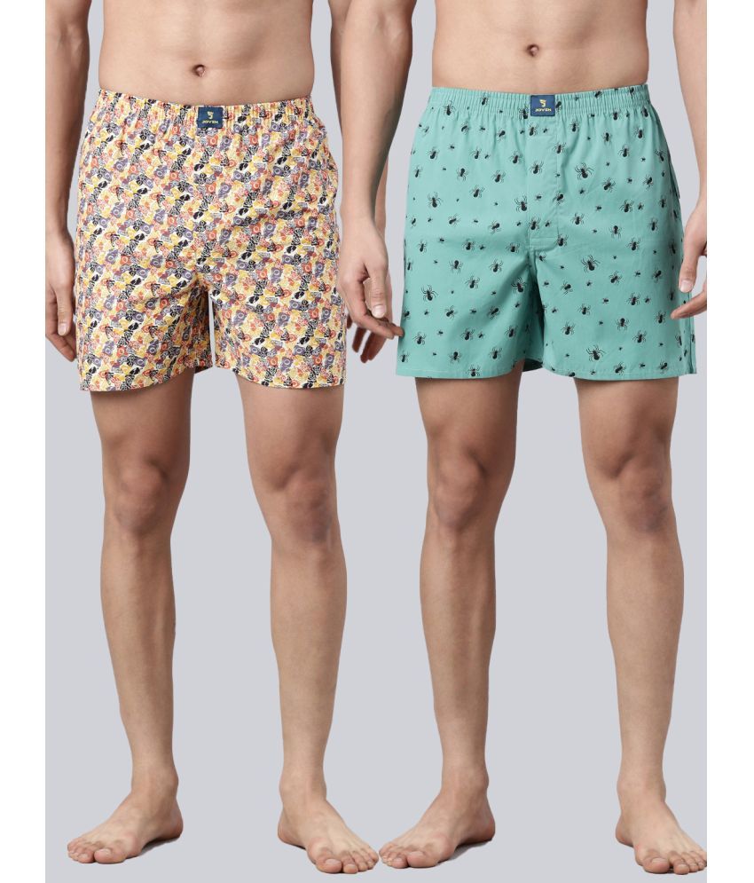     			Joven Pack of 2 Cotton Boxers For Men's ( Light Green )