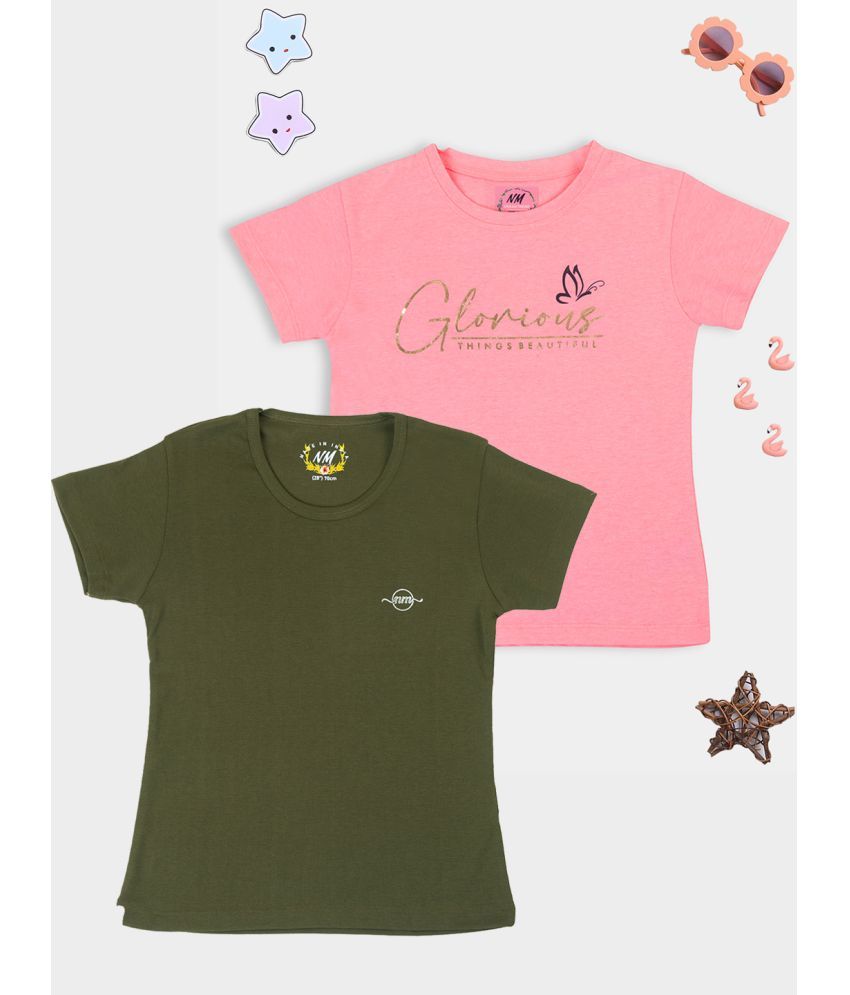     			PAMPOLINA Pack of 2 Girls Cotton Top ( Olive )