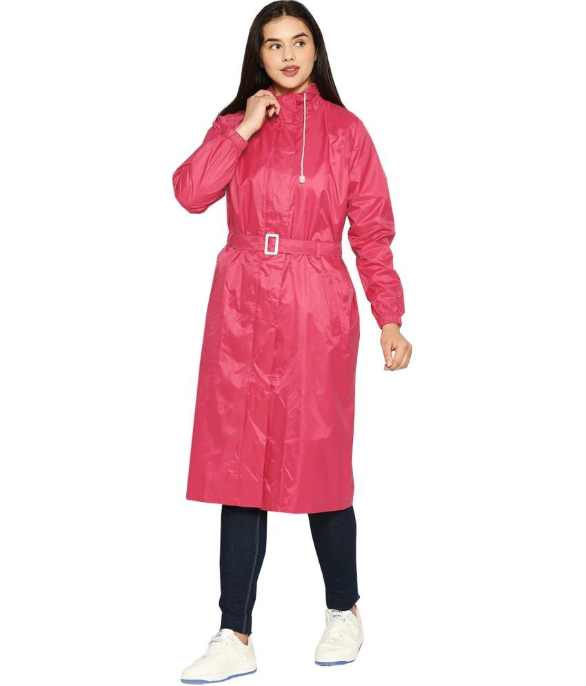     			Reoutlook Polyester Long Raincoat - Pink