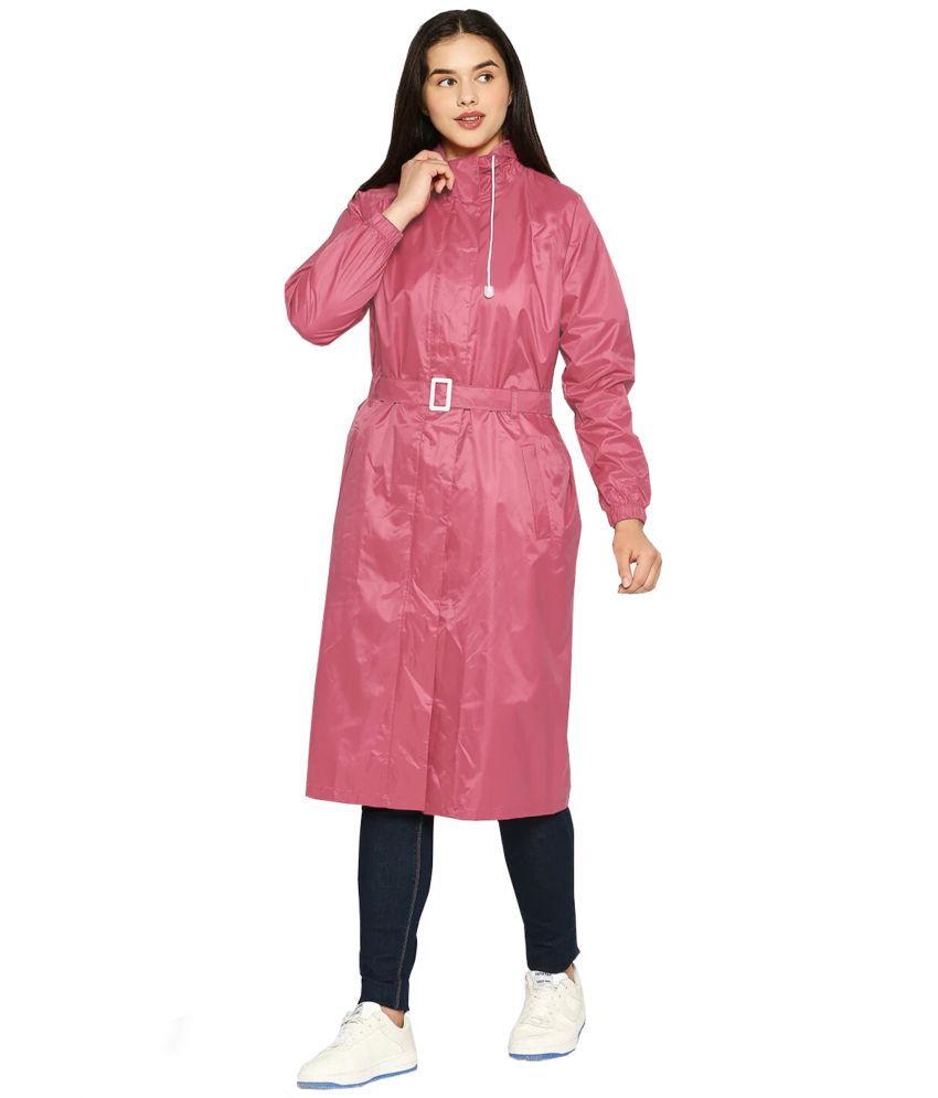     			Reoutlook Polyester Long Raincoat - Pink