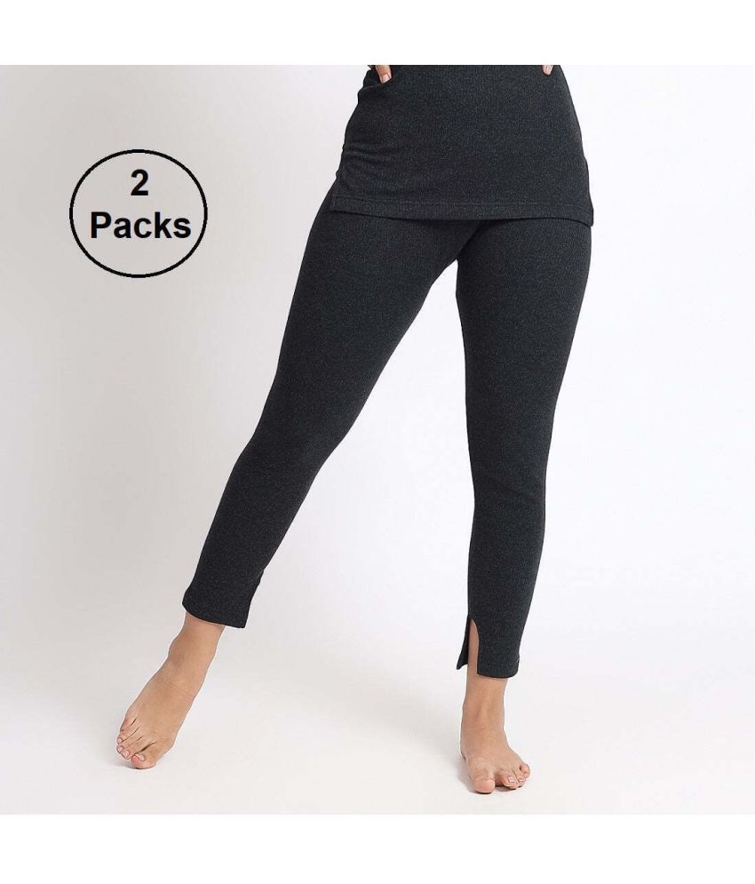     			TT Cotton Blend Thermal Bottoms - Black Pack of 2