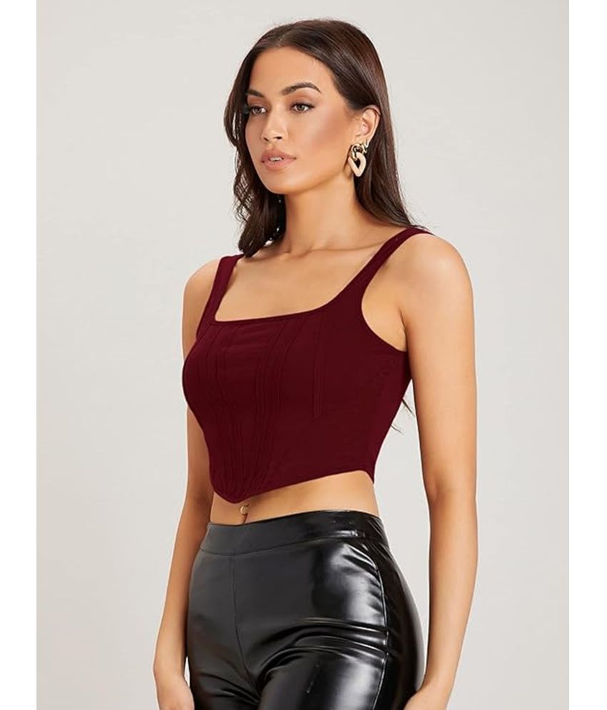     			Westchic Maroon Hosiery Women's Crop Top ( Pack of 1 )