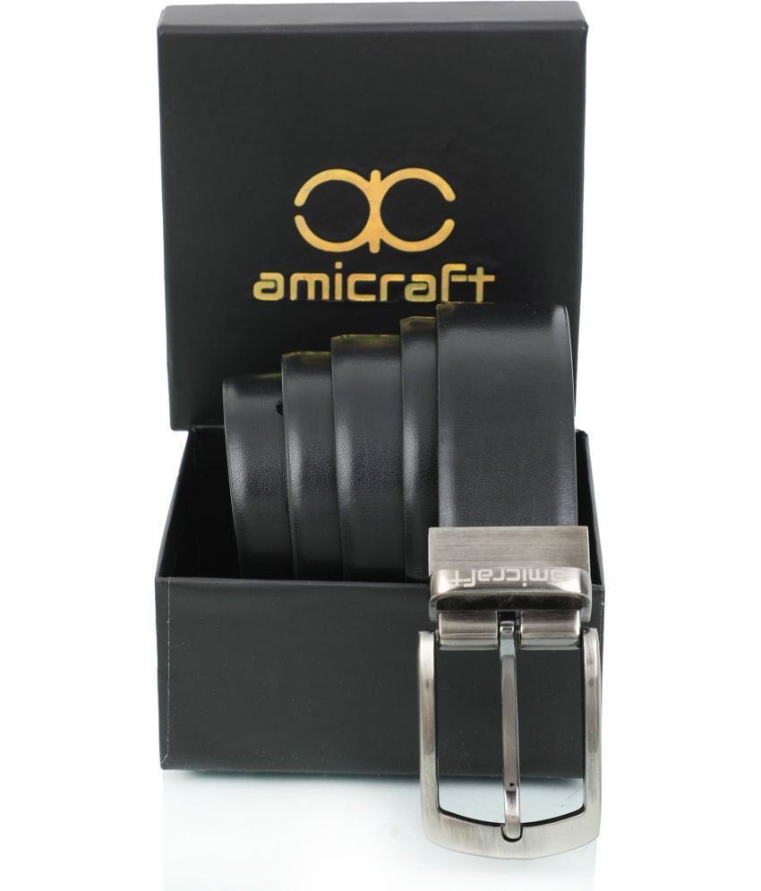     			Amicraft - Black PU Men's Casual Belt ( Pack of 1 )