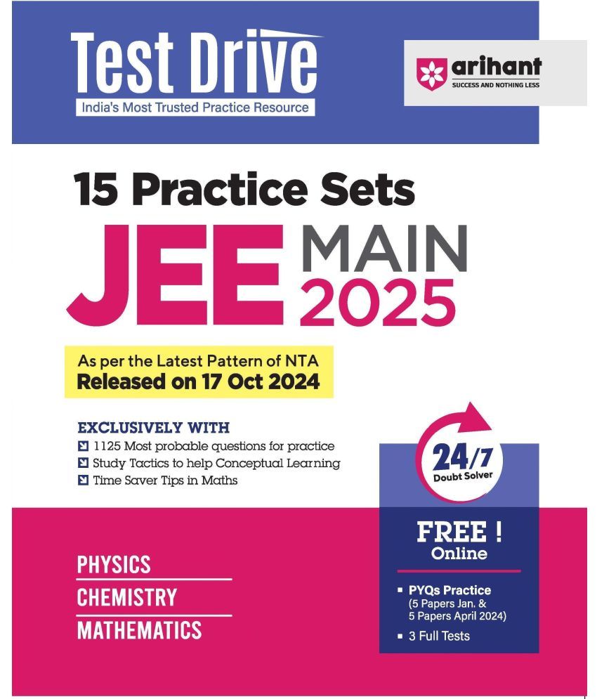     			Arihant 15 Practice Sets for JEE Main 2025 | With 1125 Most Probable Questions for Practice, Study Tactics to help Conceptual Learning | CBSE Board