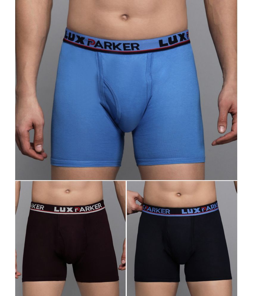     			LUX PARKER Pack of 3 Cotton Blend Trunks For Men's ( Multicolor9 )