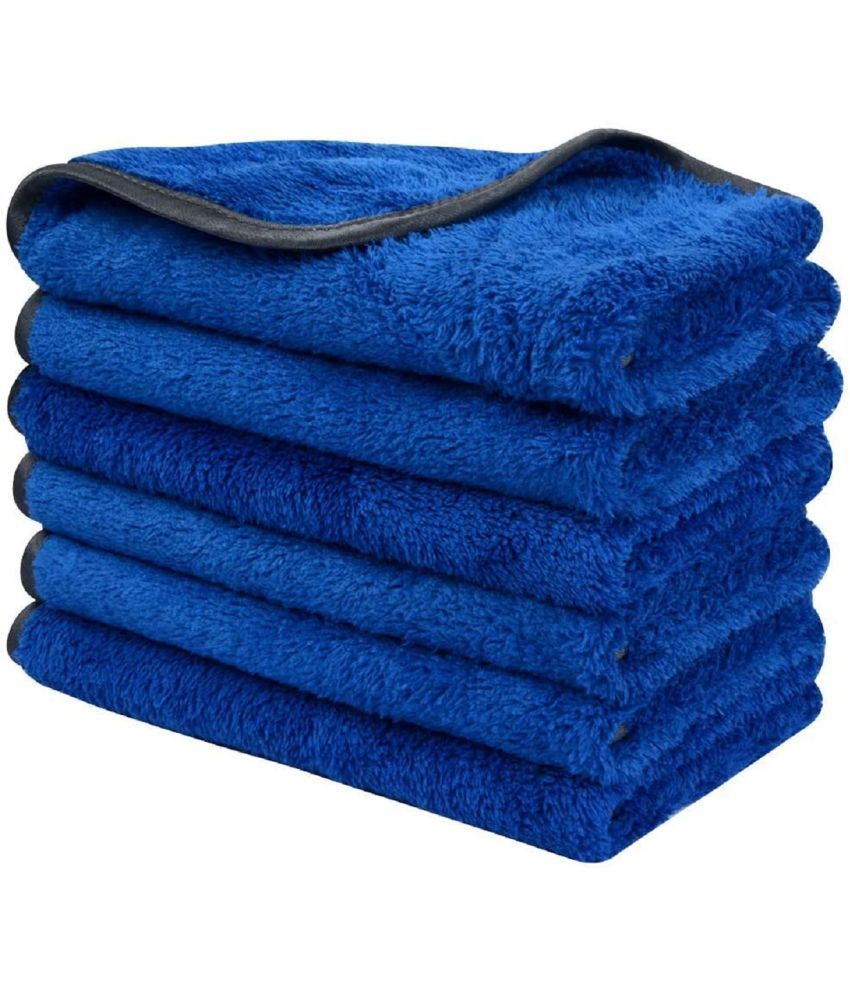     			Mockhe Blue 800 GSM Drying Towel For Automobile ( Pack of 6 )