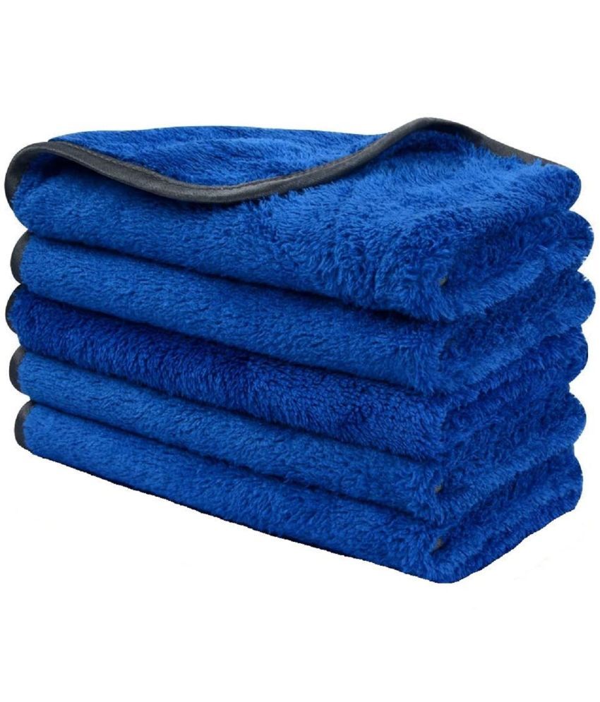     			Mockhe Blue 800 GSM Drying Towel For Automobile ( Pack of 5 )