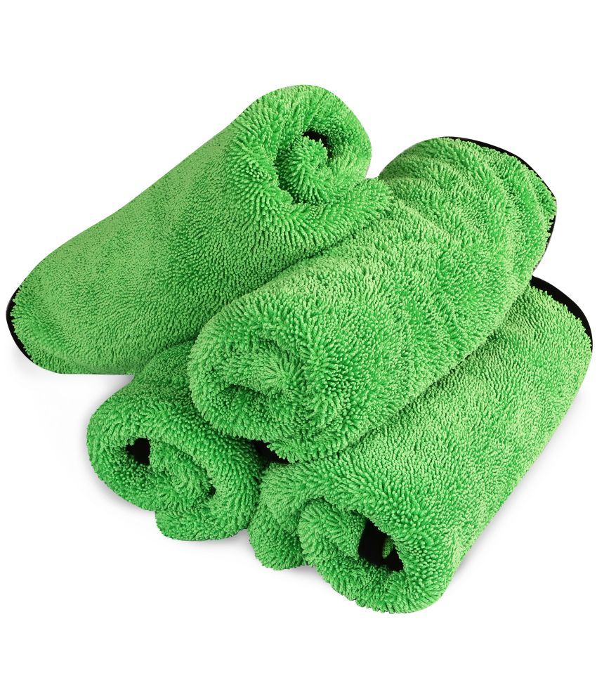     			Mockhe Green 600 GSM Microfiber Cloth For Automobile ( Pack of 4 )