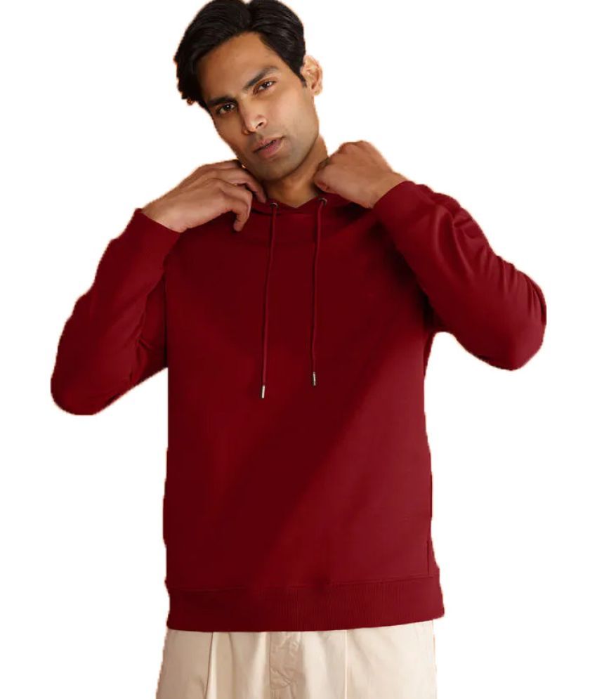     			Reoutlook Woollen Hooded Men's Sweatshirt - Maroon ( Pack of 1 )