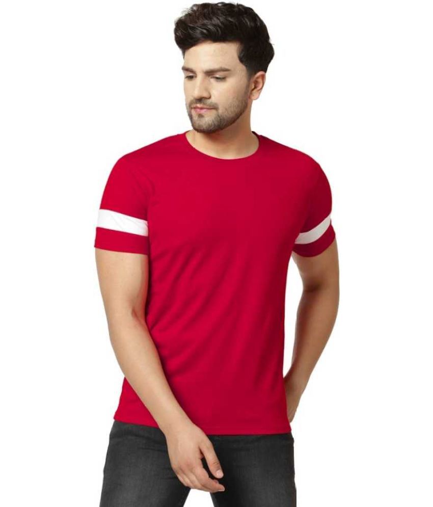     			TAZO Cotton Blend Regular Fit Solid Half Sleeves Men's Round T-Shirt - Red ( Pack of 1 )