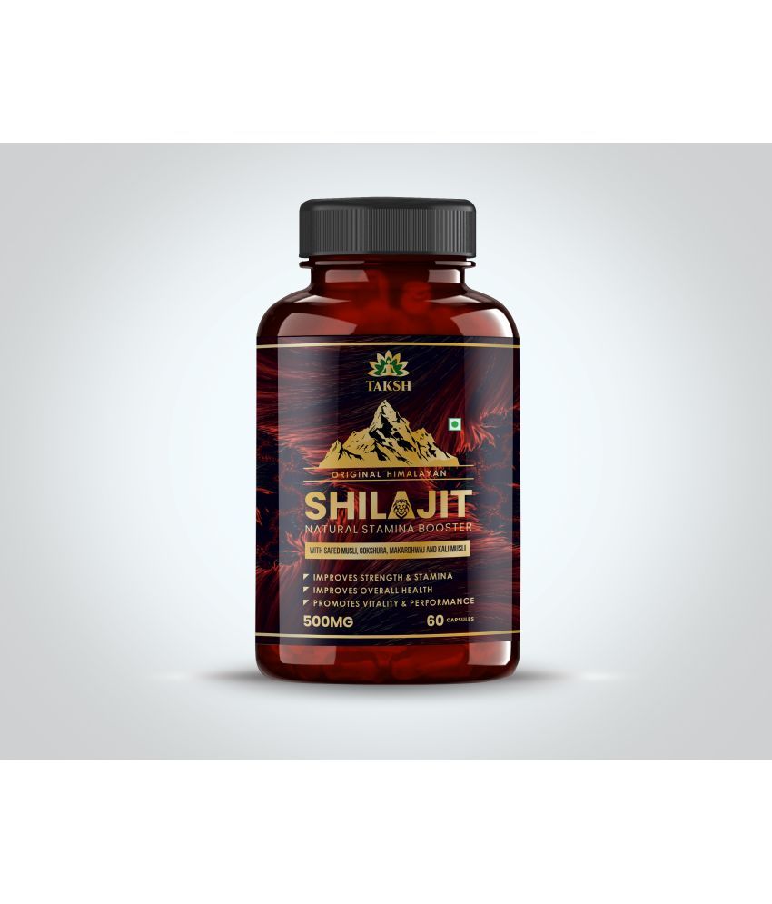     			Taksh Shilajit Capsule with Safed Musli & Ashwagandha for Power & Strength 60 No.s (Pack of 1)