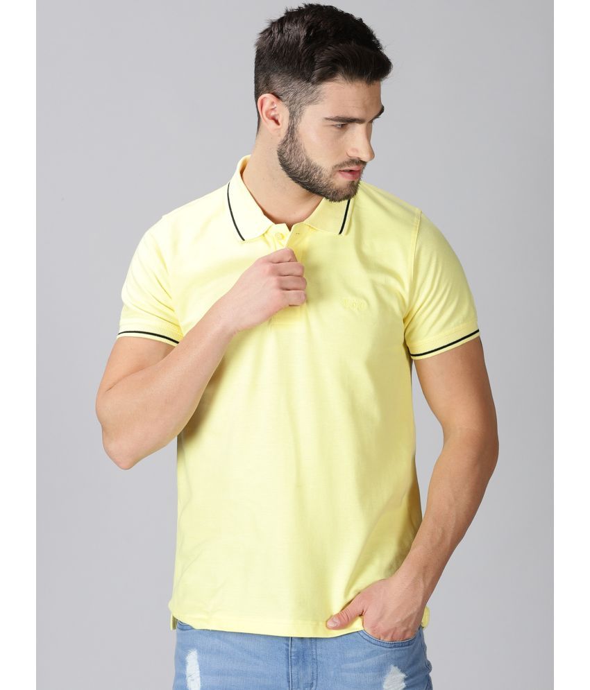     			Y.O.U. Pack of 1 Cotton Regular Fit Solid Half Sleeves Men's Polo T Shirt ( Yellow )