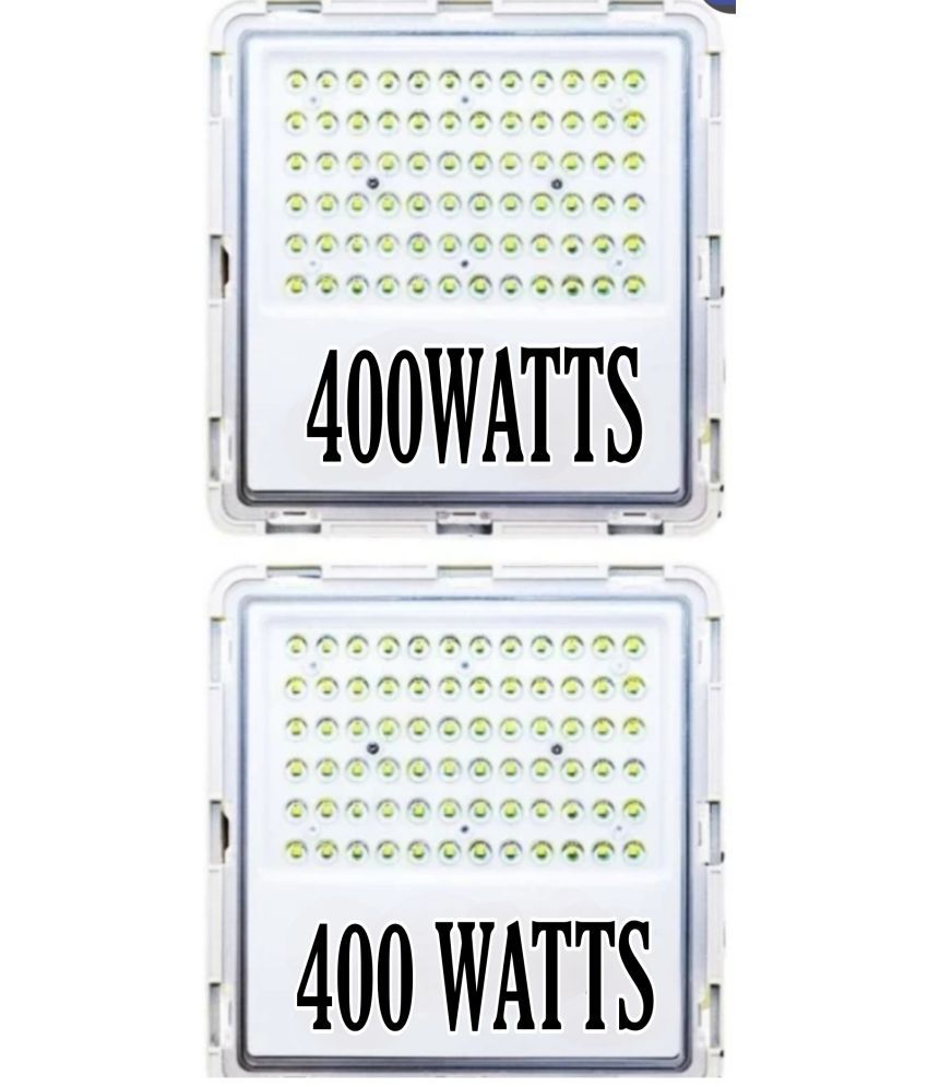     			Aluminium 400W Solaris Waterproof Outdoor Led Flood Light | Halogen Light,Focus Light for Garage,Parking,Shop -(Cool White)-Pack of 2|Short Circuit & Surge Protection with Ip66 Rated