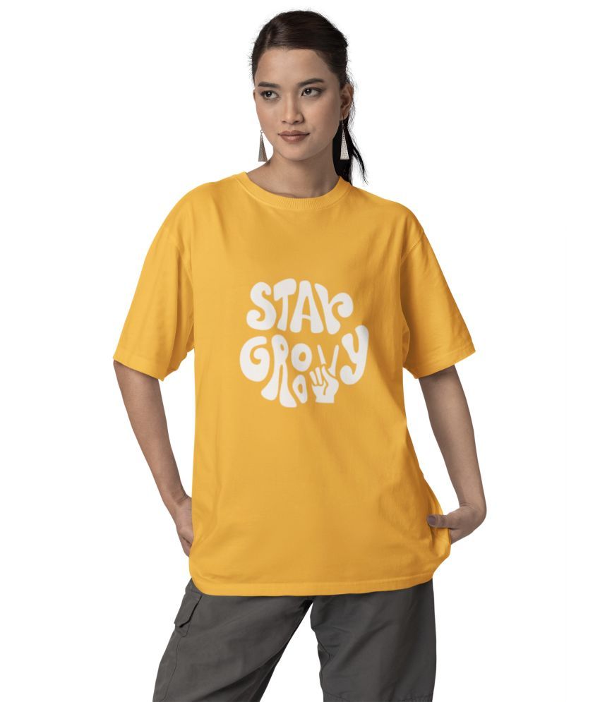     			BICHARA Yellow Cotton Blend Women's Regular Top ( Pack of 1 )