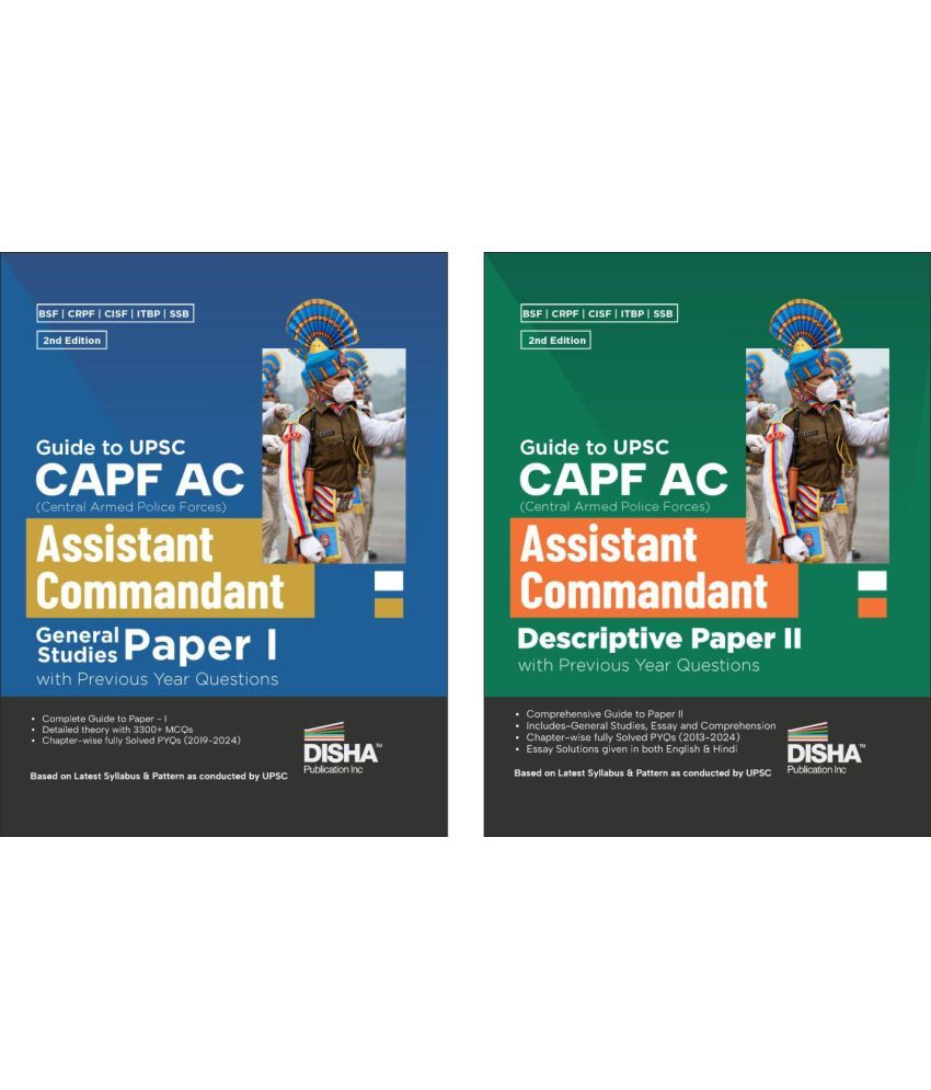     			Combo (set of 2 Books) Guide to UPSC CAPF AC General Studies & Descriptive Papers I & II with Previous Year Questions 4th Edition | For 2024 Exam | PYQs