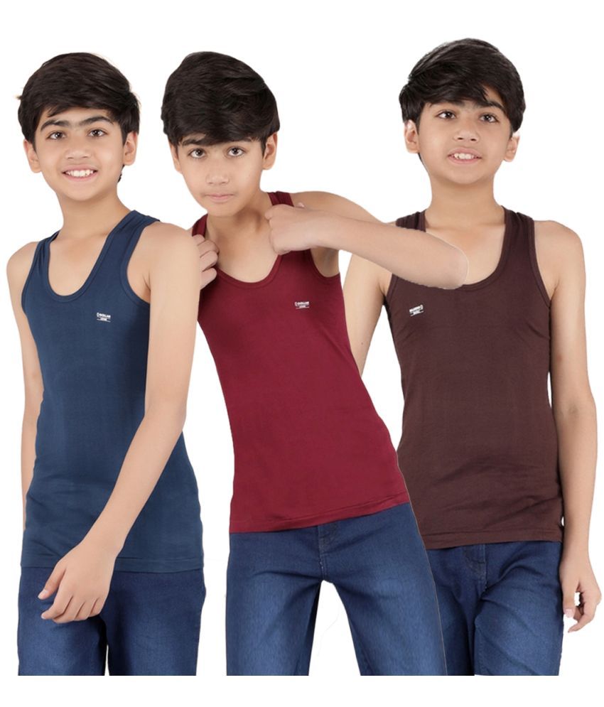     			Dollar lehar Pack of 3 Boys Cotton Vest ( Multicolor 1 )