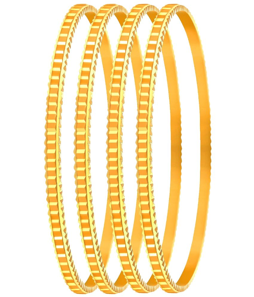     			JFL - Jewellery For Less Gold Bangle Set ( Pack of 4 )