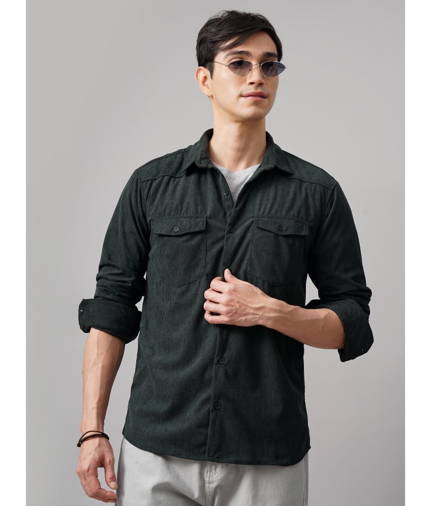     			Paul Street Polyester Slim Fit Striped Full Sleeves Men's Casual Shirt - Olive ( Pack of 1 )