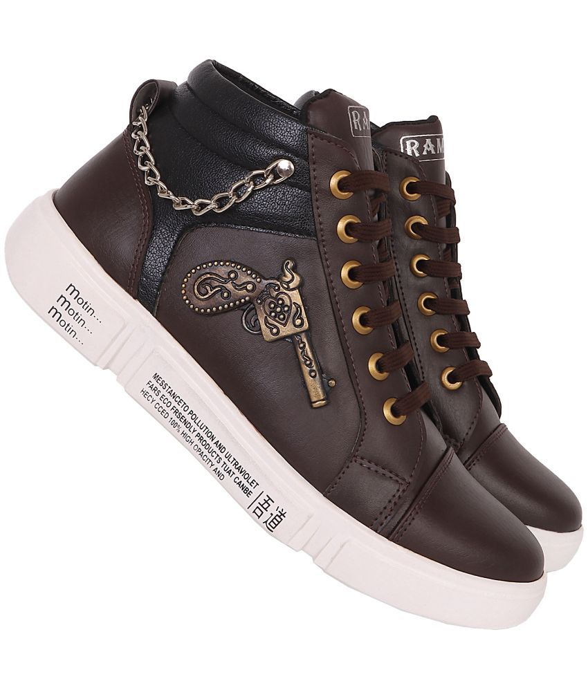     			Rambo  Shotgun Brown Men's High Tops Shoes