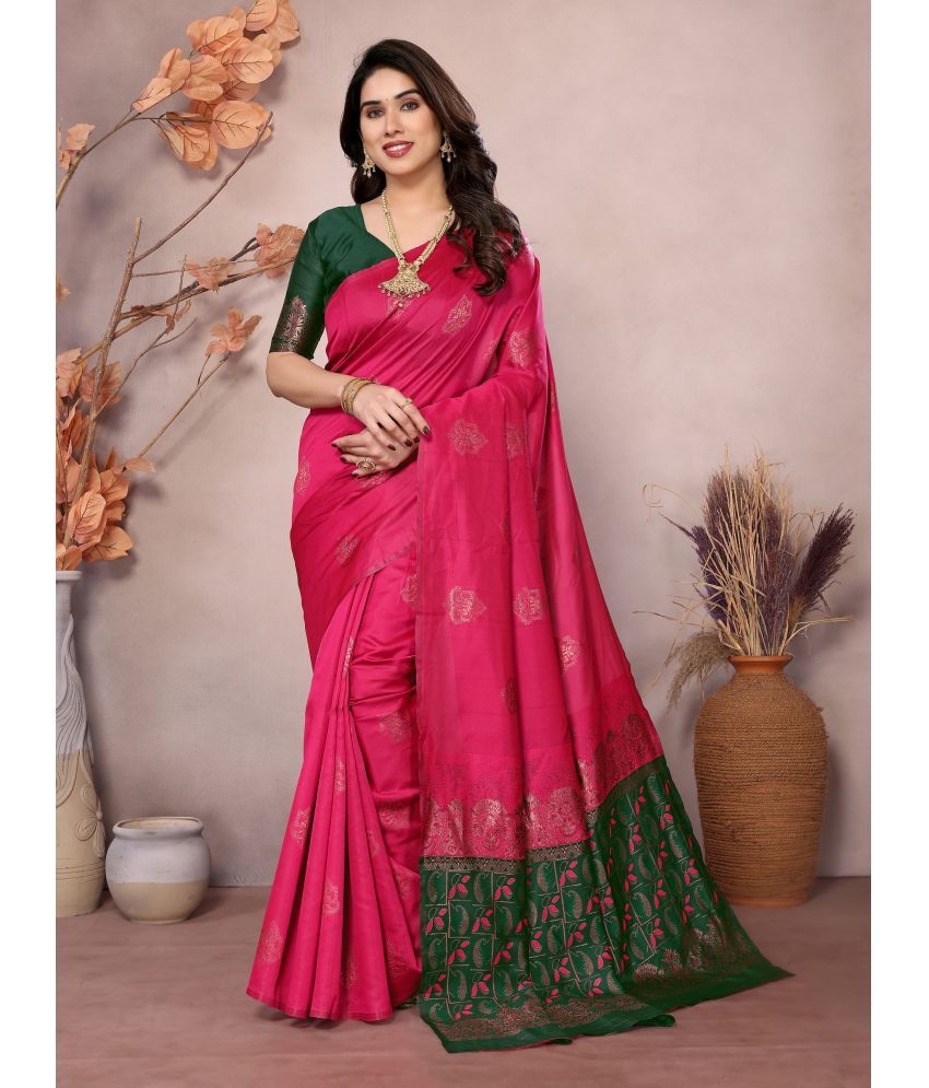     			VEDANT VASTRAM Art Silk Self Design Saree With Blouse Piece ( Pink , Pack of 1 )