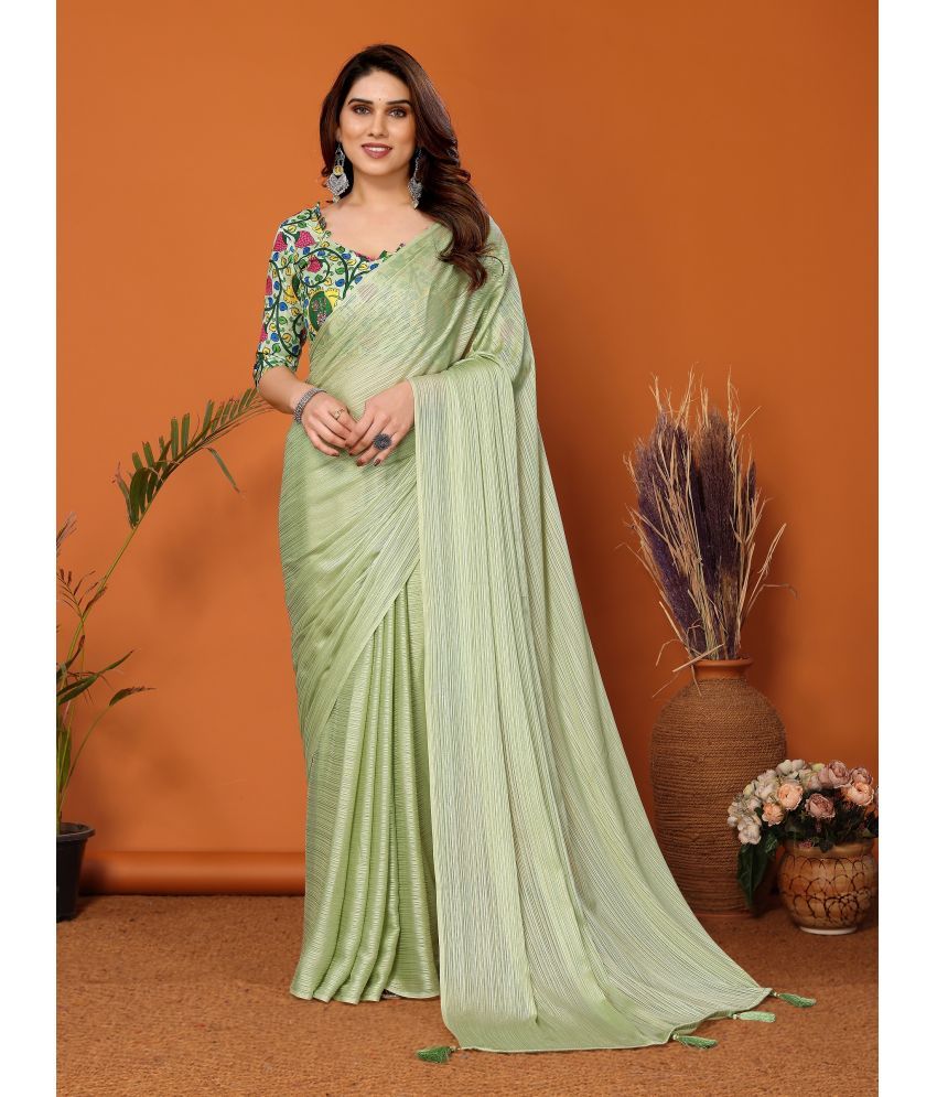     			VEDANT VASTRAM Silk Blend Self Design Saree With Blouse Piece ( Light Green , Pack of 1 )