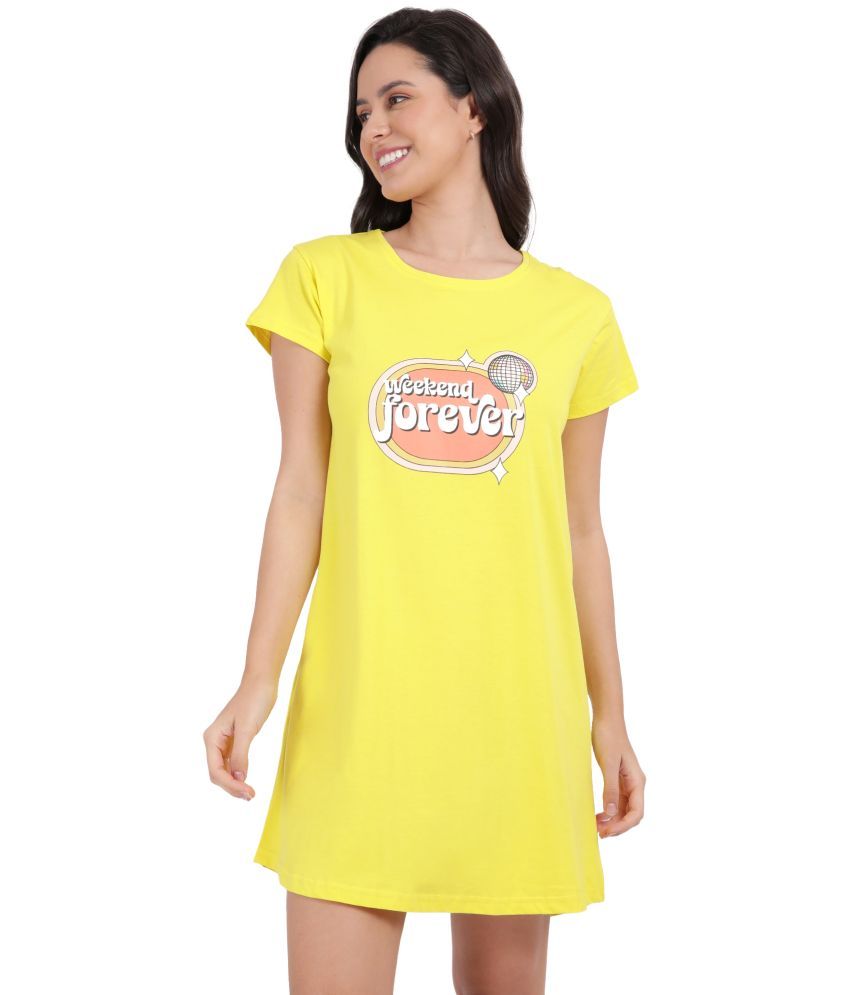     			snappyb Pack of 1 Cotton Women's T-Shirt ( Yellow )