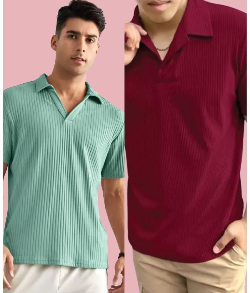     			Christy World Pack of 2 Polyester Regular Fit Solid Half Sleeves Men's Polo T Shirt ( Multicolor12 )