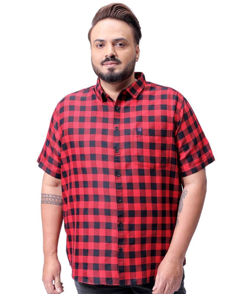     			HARDSODA 100% Cotton Regular Fit Checks Full Sleeves Men's Casual Shirt - Red ( Pack of 1 )