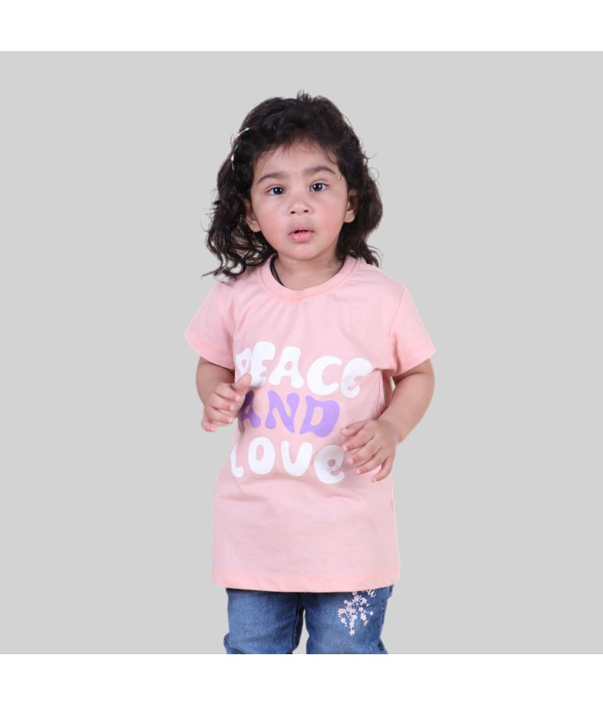     			Kidzee Kingdom Pack of 1 Girls Cotton T-Shirt ( Pink )