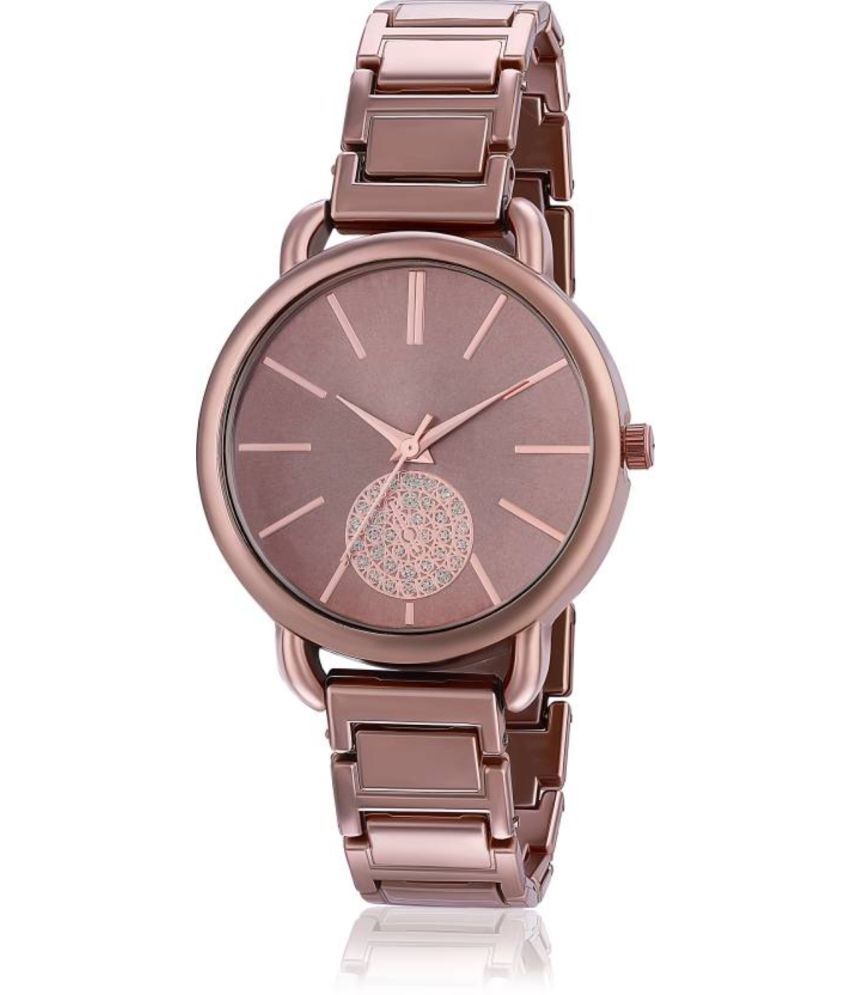     			MARKRIN Brown Metal Analog Womens Watch