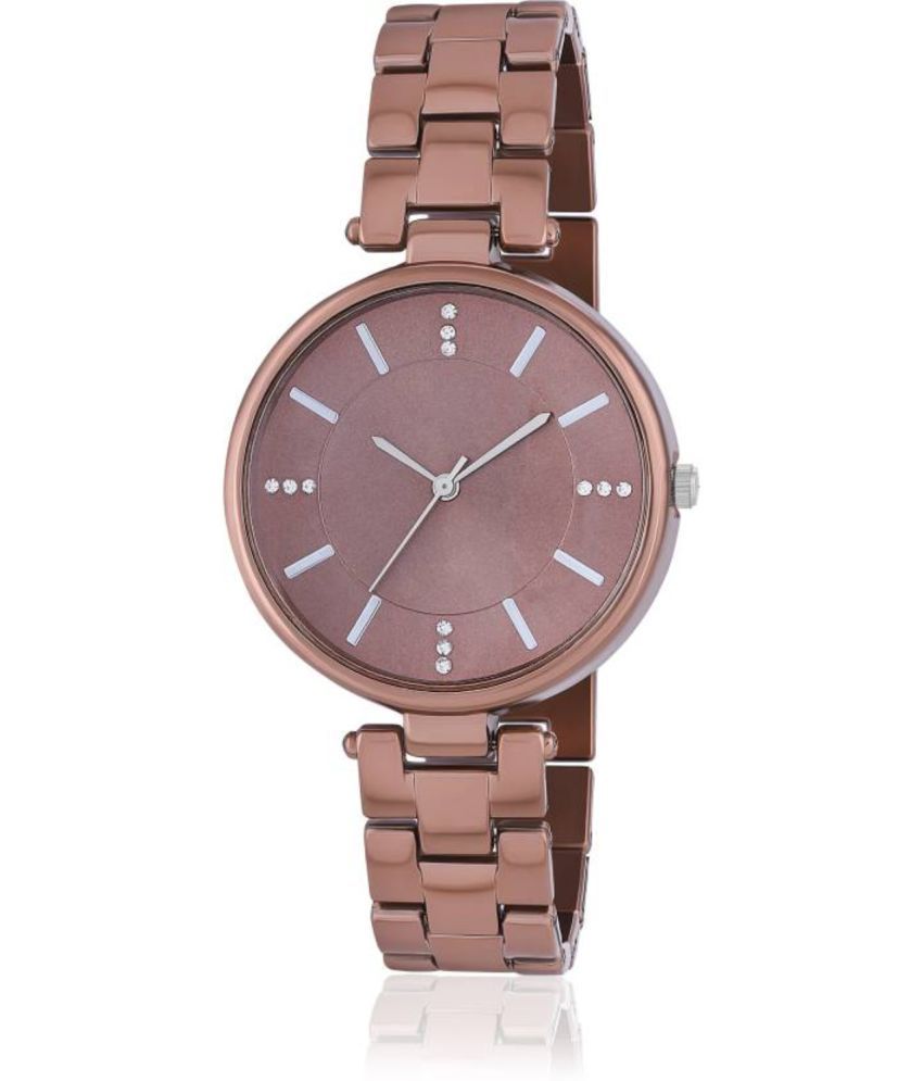     			MARKRIN Brown Metal Analog Womens Watch