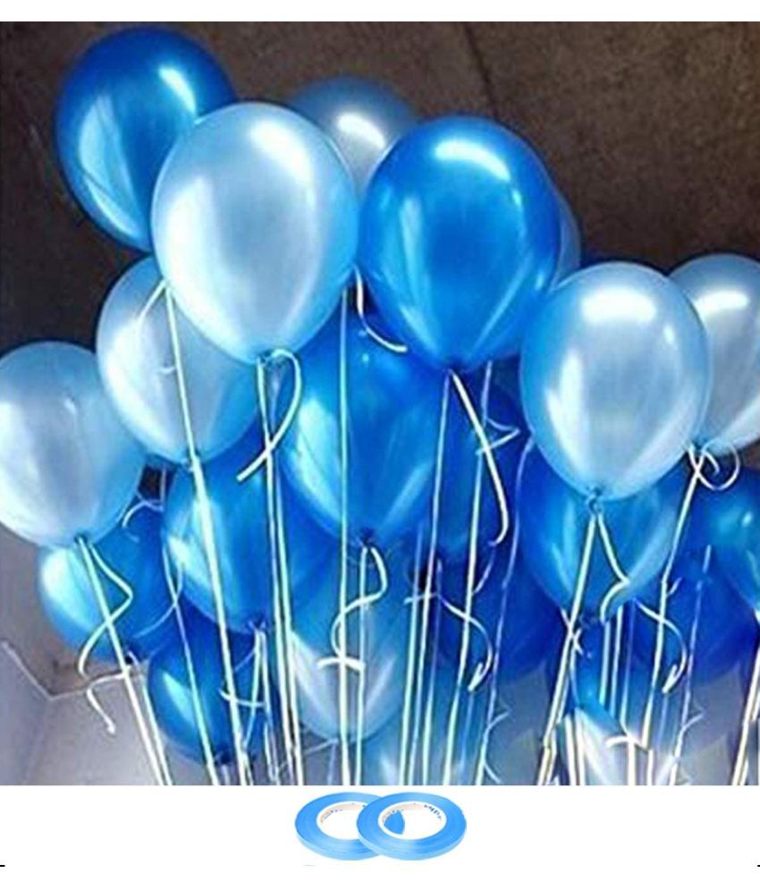     			PartyBooms (Pack of 50) Metallic Balloons Light Blue & Blue for Birthday Decoration, Decoration for Weddings, Engagement, Baby Shower, 1st Birthday, Anniversary Party, Theme Party, Office Party