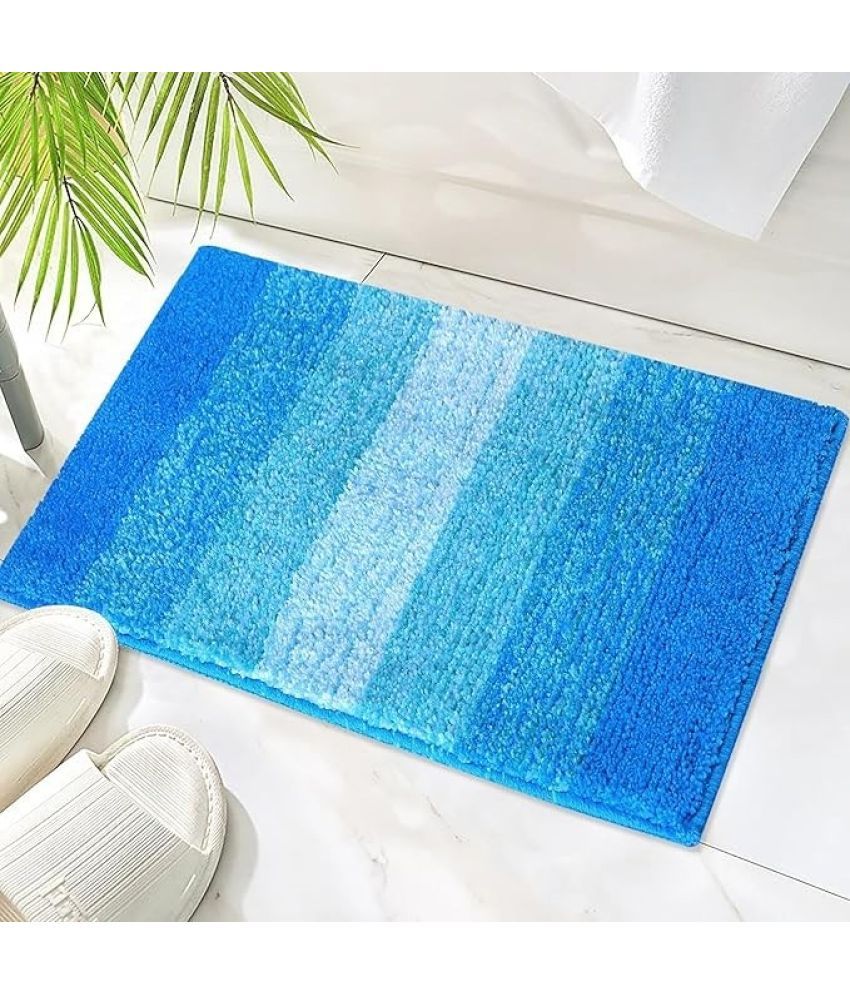     			RADECOR Blue Cotton Rectangular Floor Mat ( Pack of 1 )